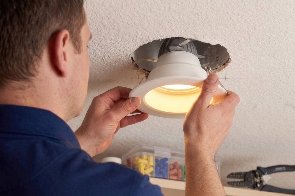 handyman services edinburgh installing spotlight